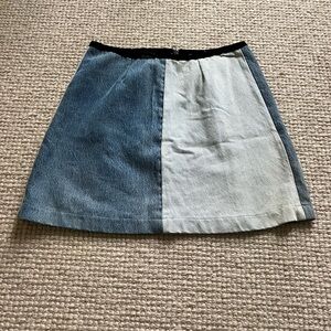 Reformation Patchwork Denim Mini Skirt Sz XS/S